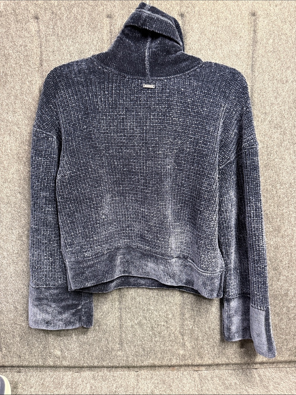 Prana Women's Chenille Funnel Neck Sweater - Charcoal Blue - Picture 3 of 8